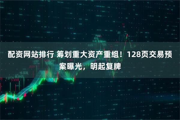 配资网站排行 筹划重大资产重组!128页交易预案曝光,明起复牌