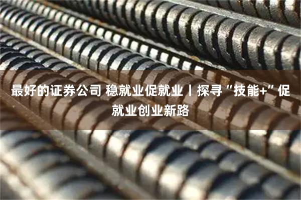 最好的证券公司 稳就业促就业丨探寻“技能+”促就业创业新路